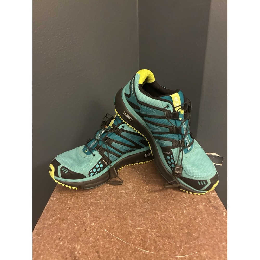 Salomon XR Mission CS Women's Trail Running Shoes Teal Black Lime Size 7
